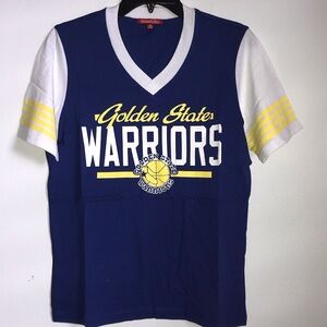 Medium Women’s Blue and White Golden State Warriors Tee retro script brand new
